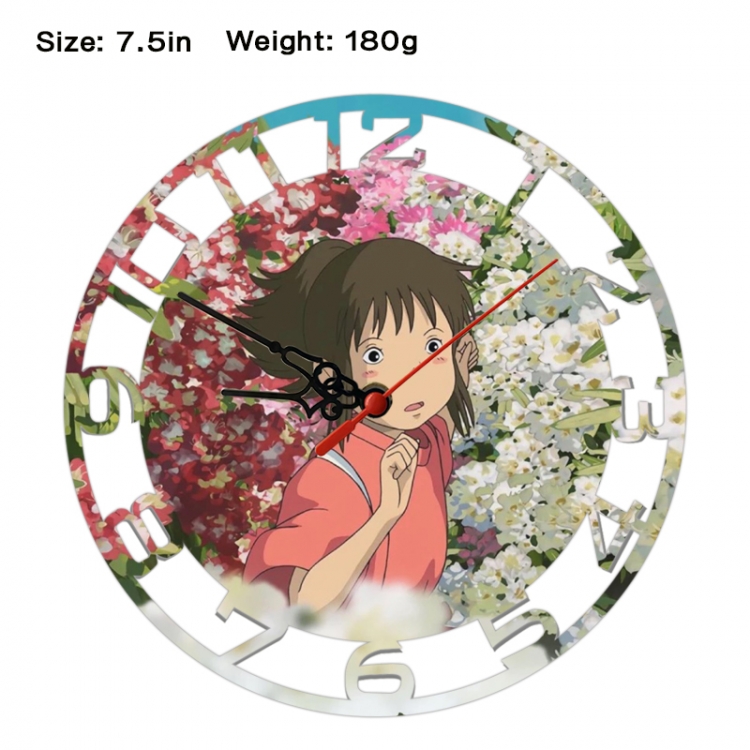 Spirited Away Anime print alarm clock wall clock personality clock packaging size 25X25X4cm