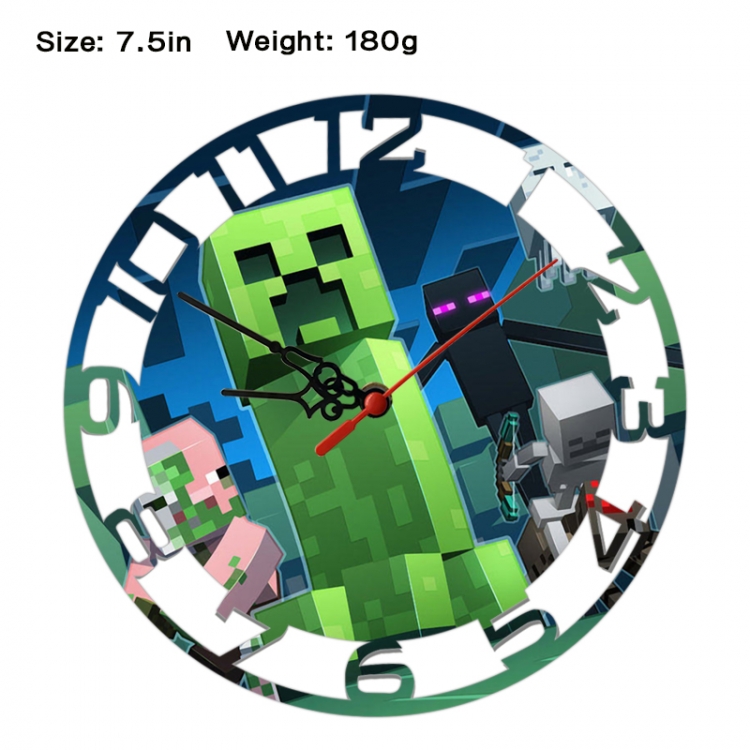 Minecraft Anime print alarm clock wall clock personality clock packaging size 25X25X4cm