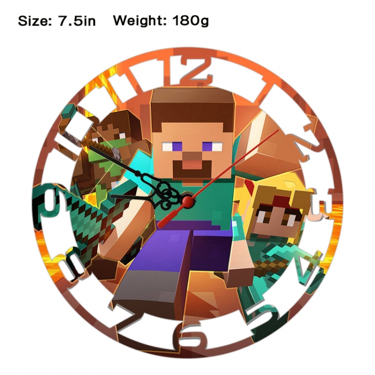 Minecraft Anime print alarm clock wall clock personality clock packaging size 25X25X4cm