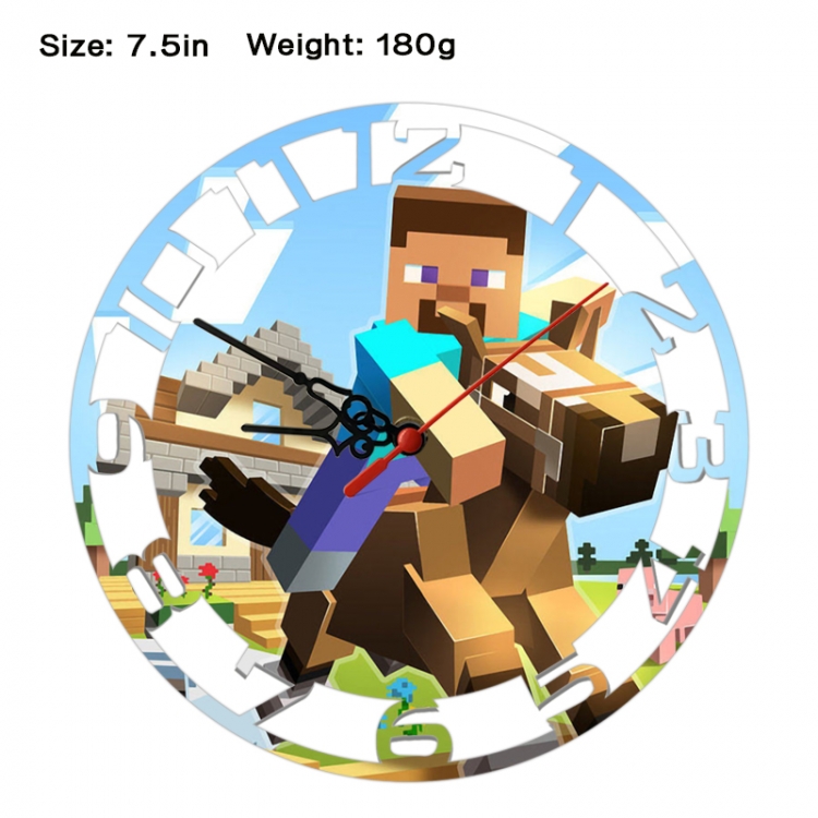 Minecraft Anime print alarm clock wall clock personality clock packaging size 25X25X4cm