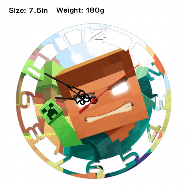 Minecraft Anime print alarm clock wall clock personality clock packaging size 25X25X4cm