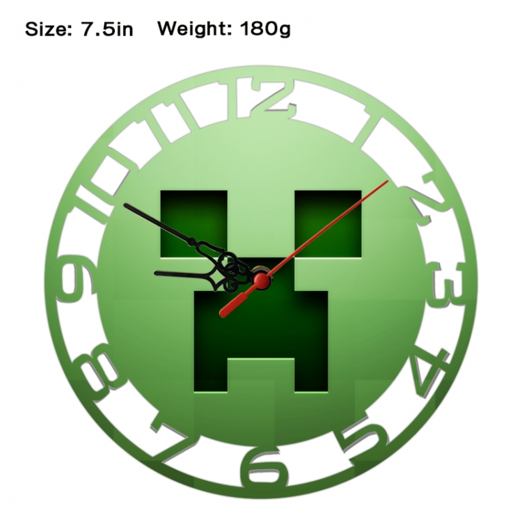 Minecraft Anime print alarm clock wall clock personality clock packaging size 25X25X4cm