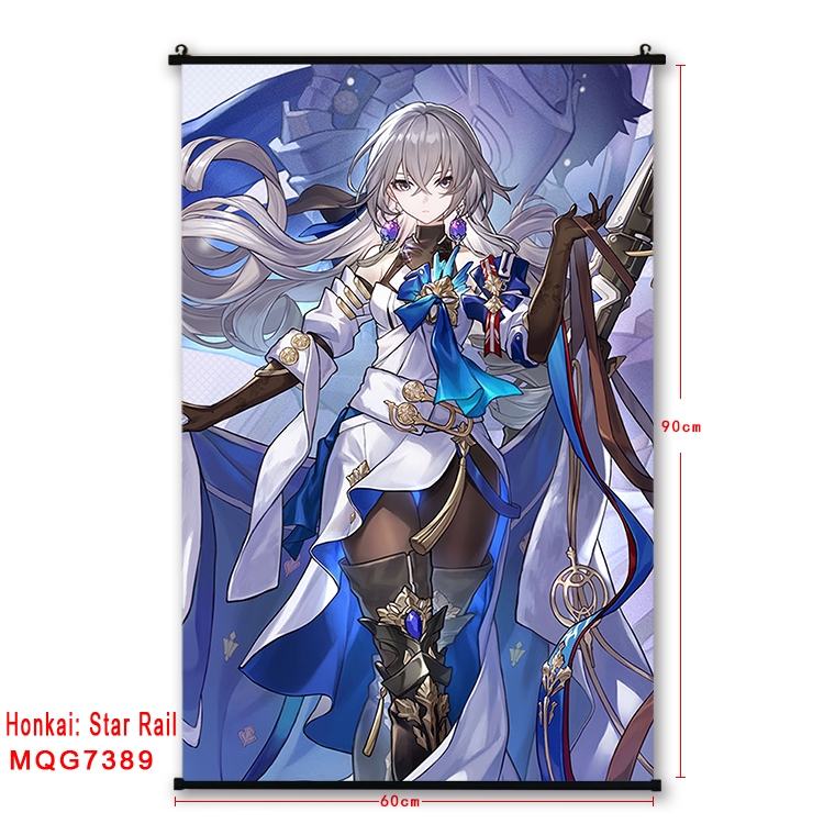 Honkai: Star Rail Anime black Plastic rod Cloth painting Wall Scroll 60X90CM   MQG-7389