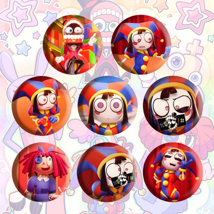 The Amazing Digital Circus Anime tinplate brooch badge a set of 8