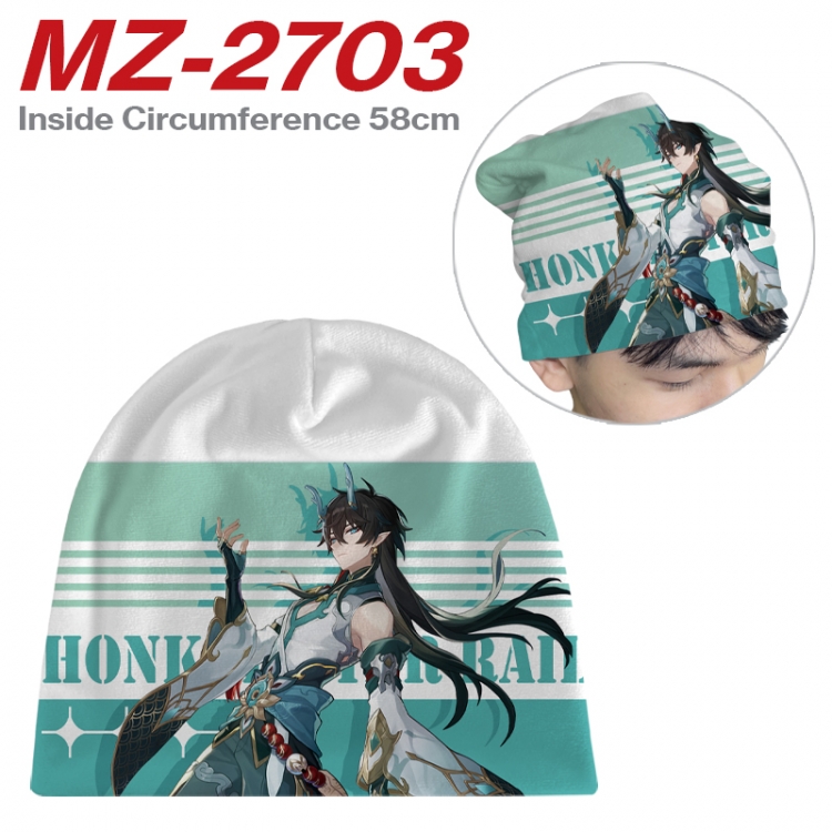 Honkai: Star Rail Anime flannel full color hat cosplay men's and women's knitted hats 58cm MZ-2703