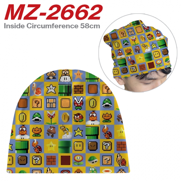 Super Mario Anime flannel full color hat cosplay men's and women's knitted hats 58cm 