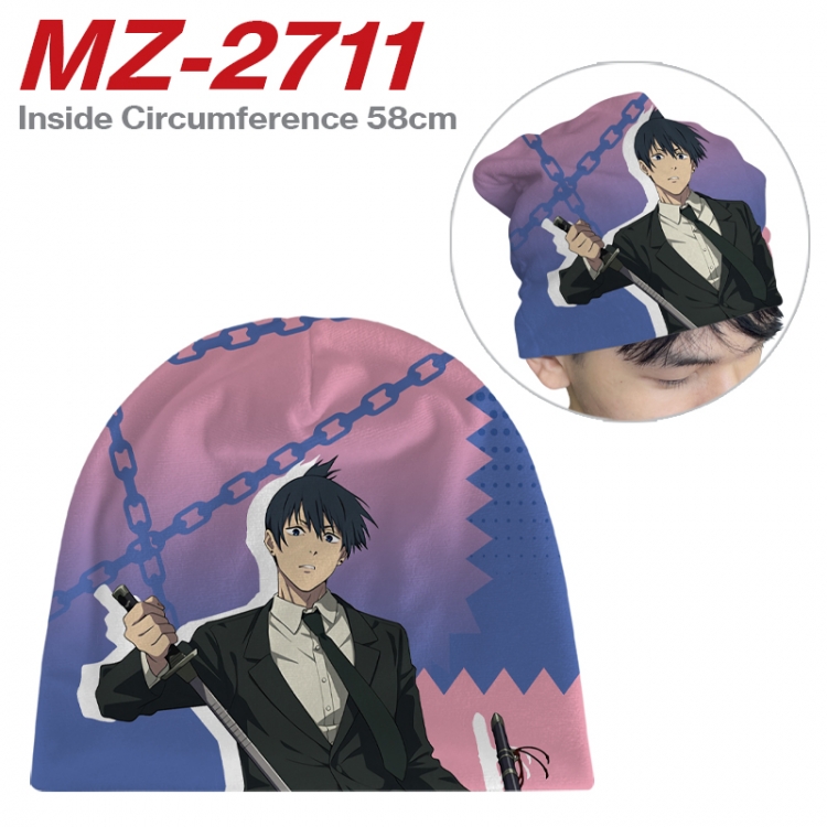 Chainsawman Anime flannel full color hat cosplay men's and women's knitted hats 58cm 