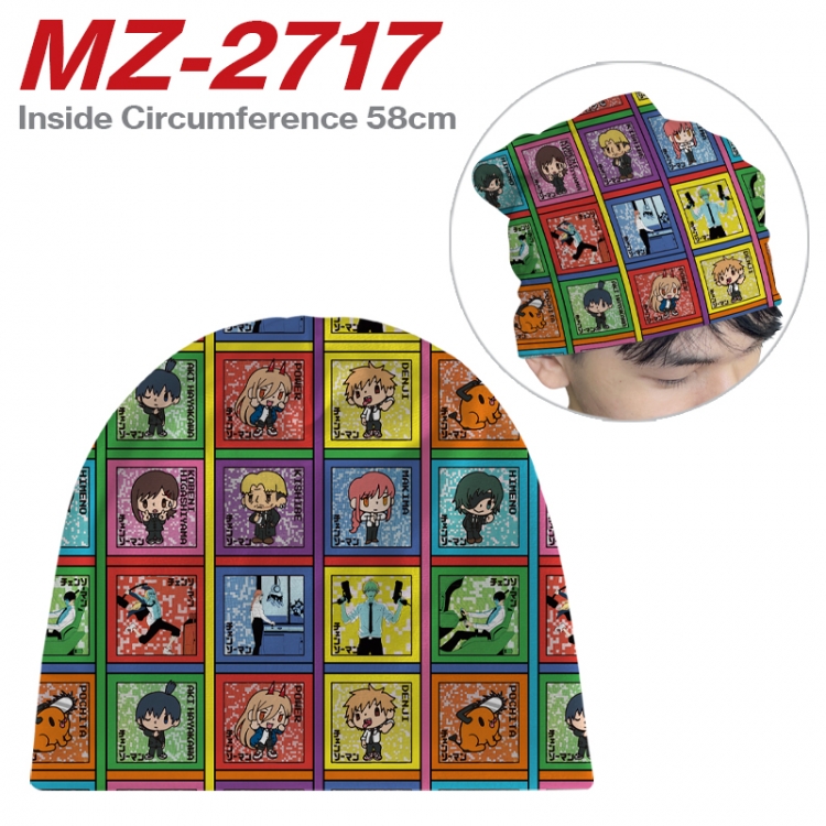 Chainsawman Anime flannel full color hat cosplay men's and women's knitted hats 58cm 