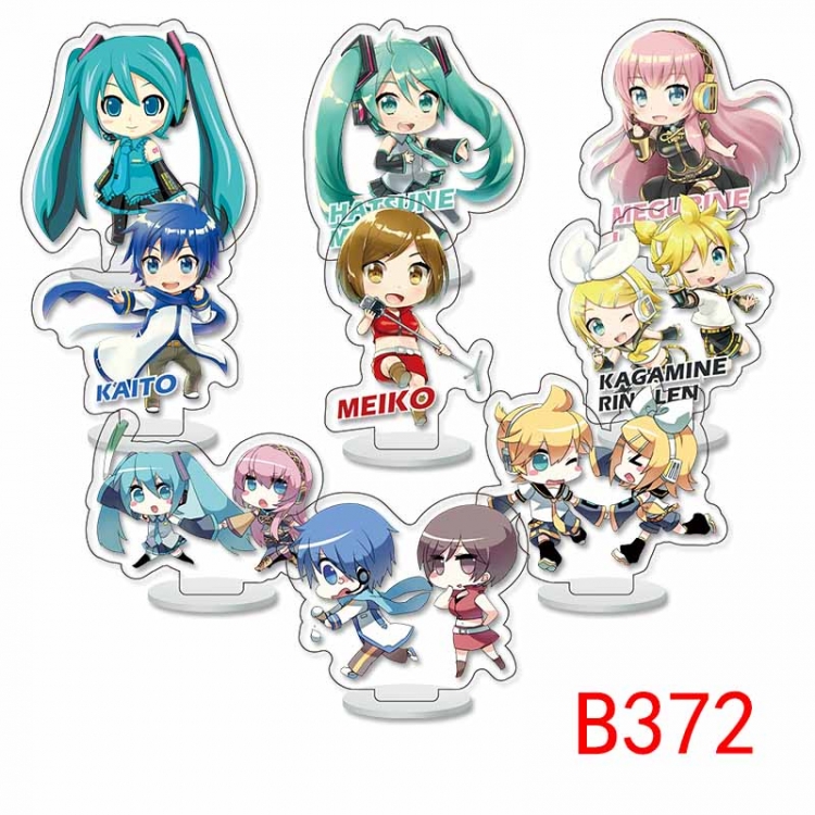 Hatsune Miku Anime Character acrylic Small Standing Plates  Keychain 6cm a set of 9