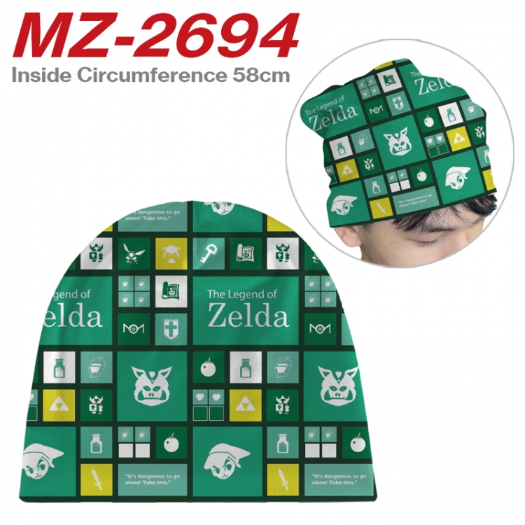 The Legend of Zelda Anime flannel full color hat cosplay men's and women's knitted hats 58cm