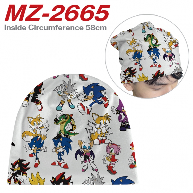 Sonic The Hedgehog Anime flannel full color hat cosplay men's and women's knitted hats 58cm