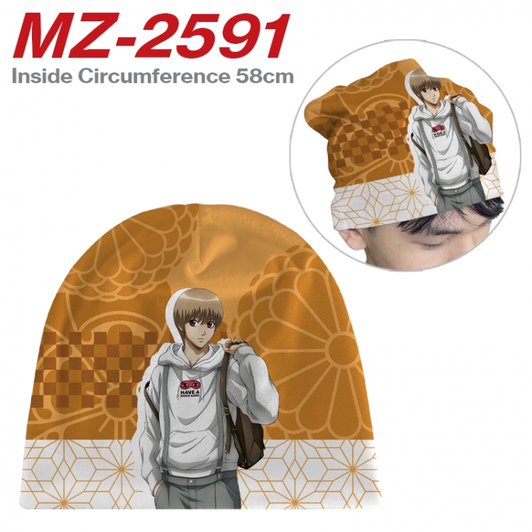 Gintama Anime flannel full color hat cosplay men's and women's knitted hats 58cm 