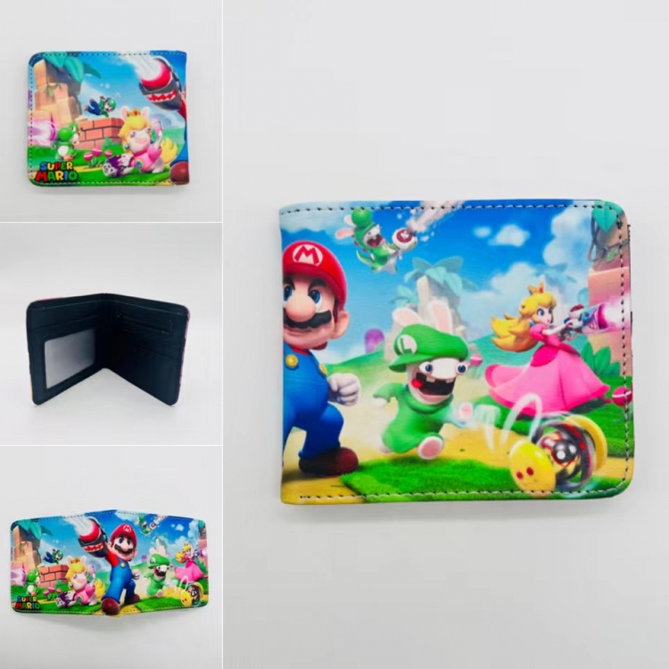 Super Mario Full color Two fold short card case wallet 11X9.5CM 