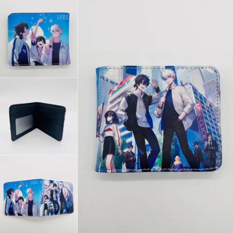 Time agent   Full color Two fold short card case wallet 11X9.5CM