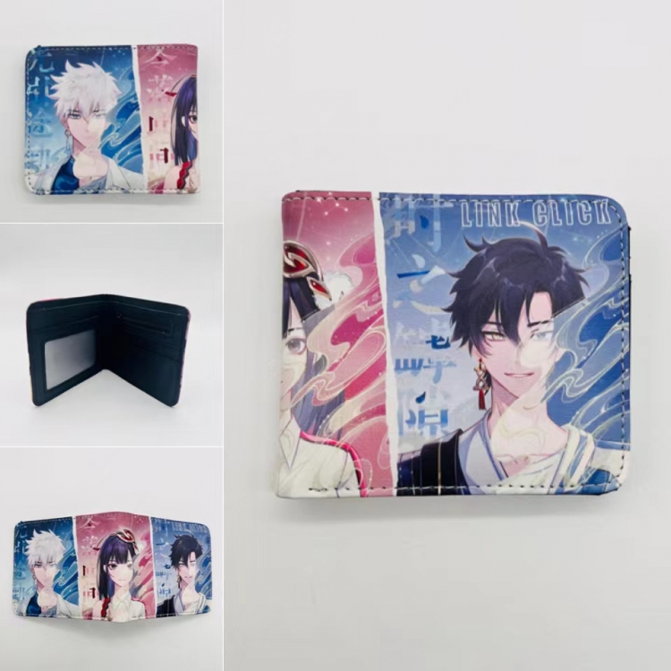 Time agent   Full color Two fold short card case wallet 11X9.5CM