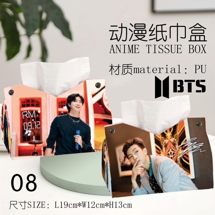 BTS Anime peripheral PU tissue box creative storage box 19X12X13cm