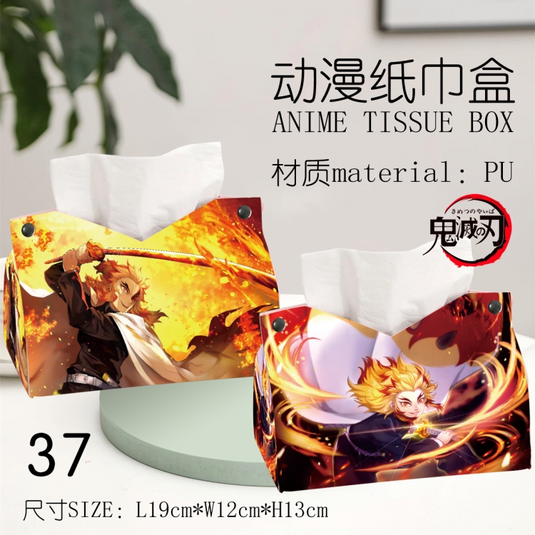 Demon Slayer Kimets Anime peripheral PU tissue box creative storage box 19X12X13cm