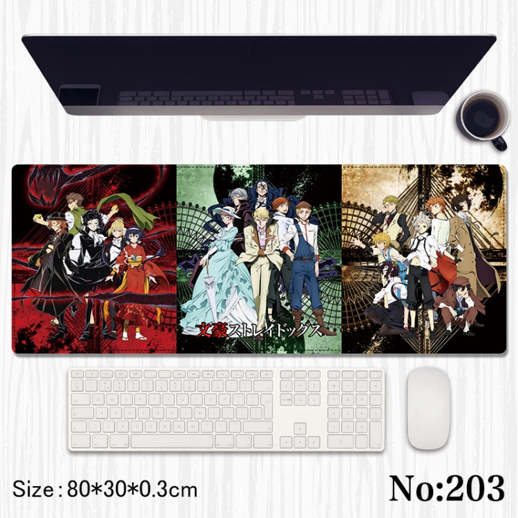 Bungo Stray Dogs Anime peripheral computer mouse pad office desk pad multifunctional pad 80X30X0.3cm
