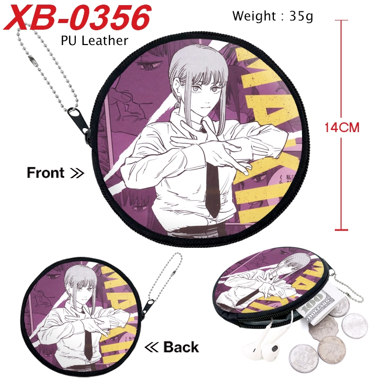 Chainsawman Anime PU leather material circular zipper zero wallet 14cm