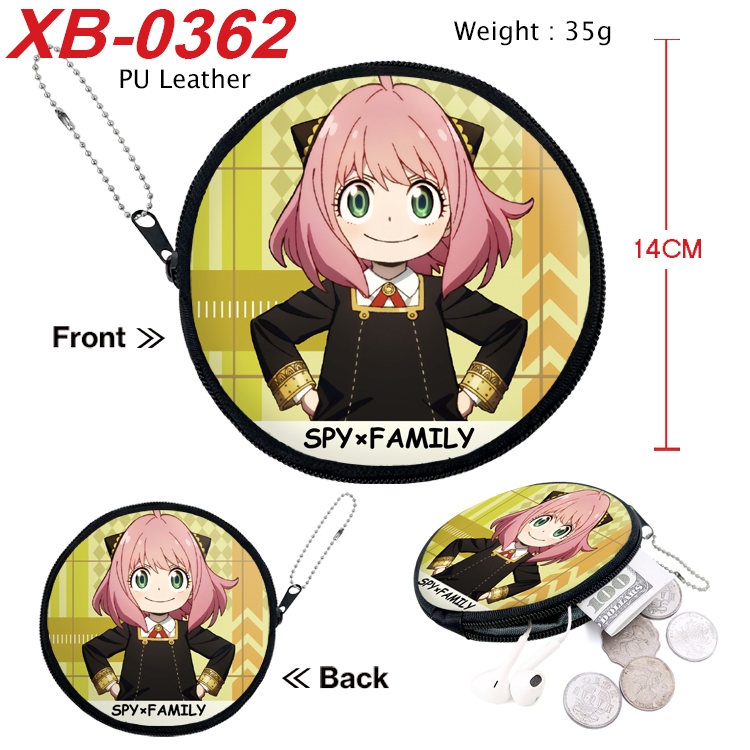 SPYxFAMILY Anime PU leather material circular zipper zero wallet 14cm