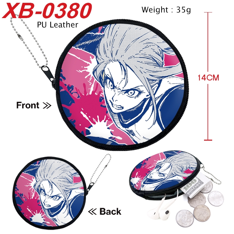 BLUE LOCK Anime PU leather material circular zipper zero wallet 14cm