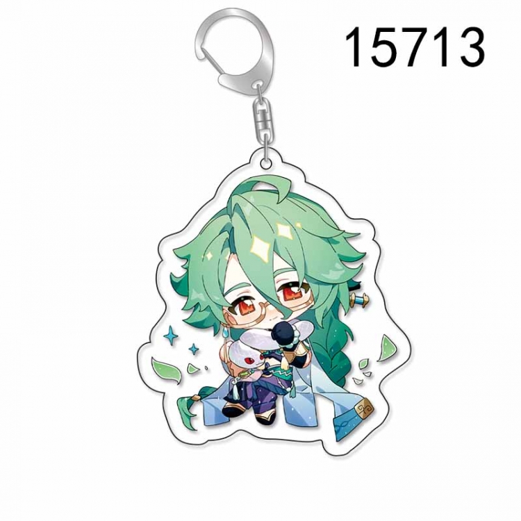 Genshin Impact Anime Acrylic Keychain Charm price for 5 pcs