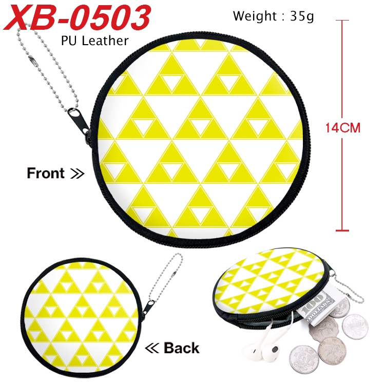 The Legend of Zelda Anime PU leather material circular zipper zero wallet 14cm