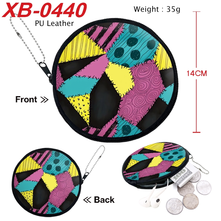 The Nightmare Before Christmas Anime PU leather material circular zipper zero wallet 14cm