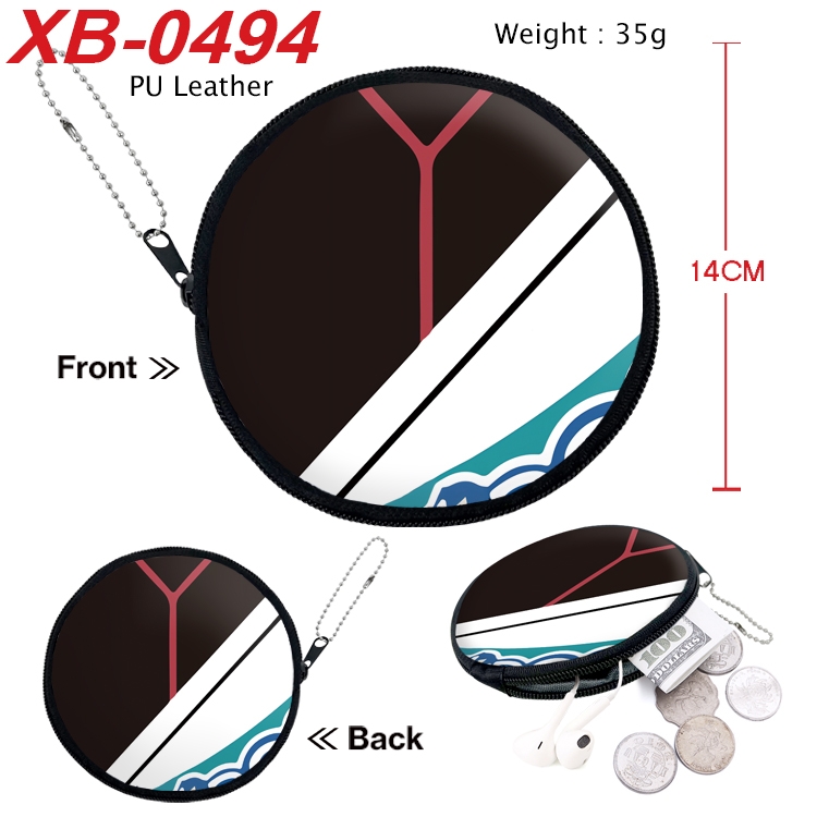 Gintama Anime PU leather material circular zipper zero wallet 14cm