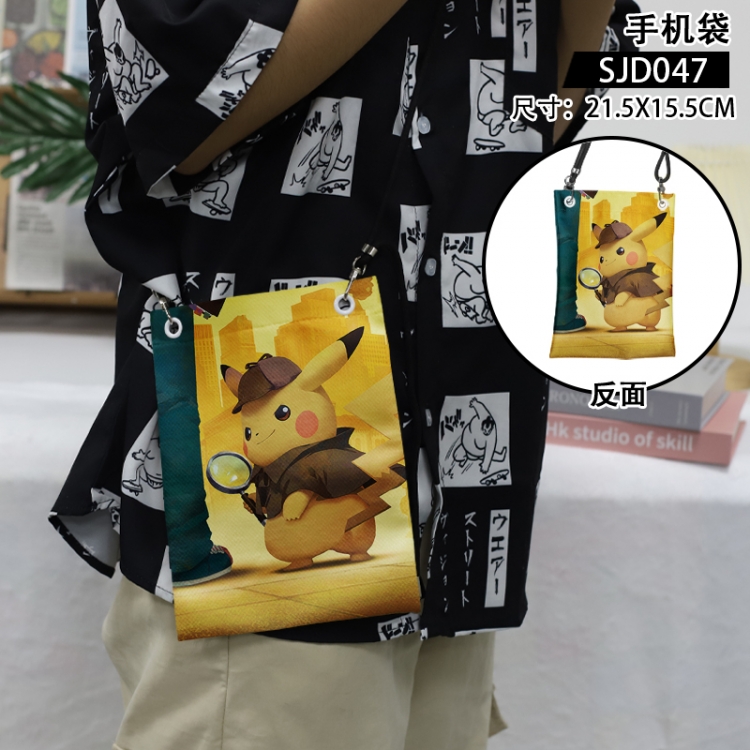 Pokemon Anime mobile phone bag diagonal cross bag 21.5x15.5cm