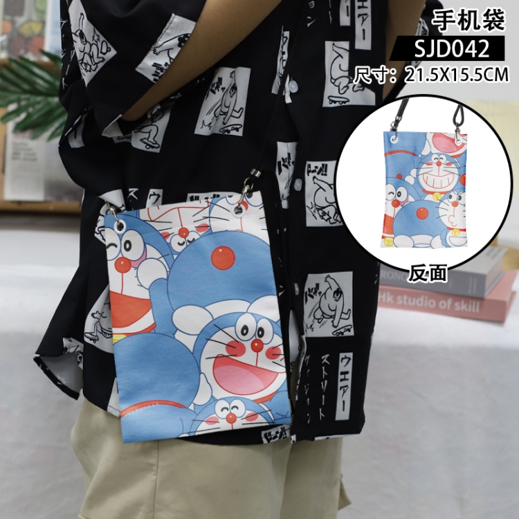 Doraemon Anime mobile phone bag diagonal cross bag 21.5x15.5cm