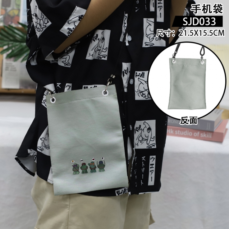 Teenage Mutant Ninja Anime mobile phone bag diagonal cross bag 21.5x15.5cm