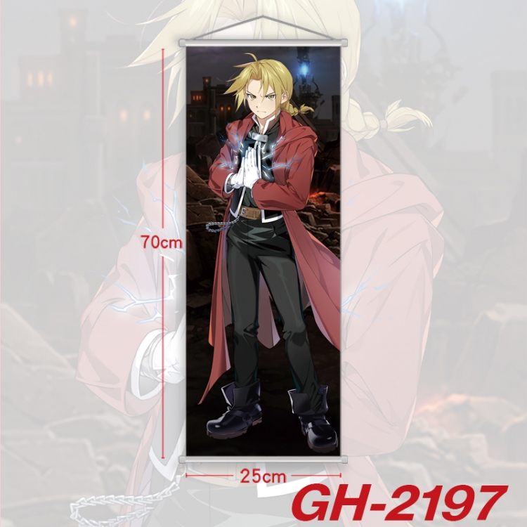 Fullmetal Alchemist Plastic Rod Cloth Small Hanging Canvas Painting Wall Scroll 25x70cm price for 5 pcs