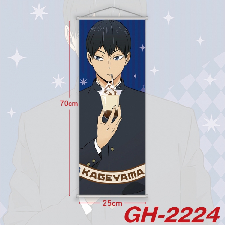 Haikyuu!! Plastic Rod Cloth Small Hanging Canvas Painting Wall Scroll 25x70cm price for 5 pcs