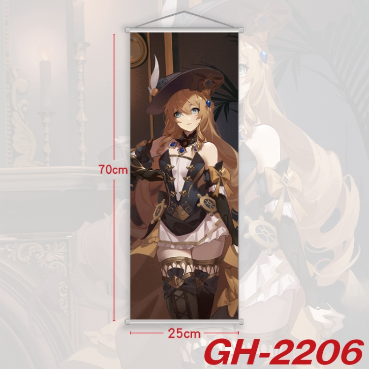 Genshin Impact Plastic Rod Cloth Small Hanging Canvas Painting Wall Scroll 25x70cm price for 5 pcs