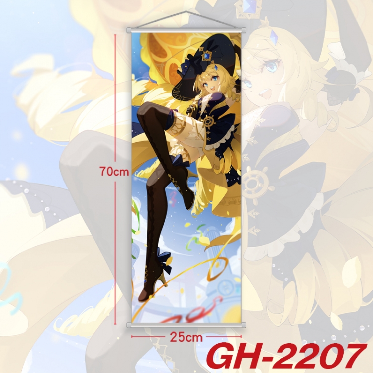 Genshin Impact Plastic Rod Cloth Small Hanging Canvas Painting Wall Scroll 25x70cm price for 5 pcs