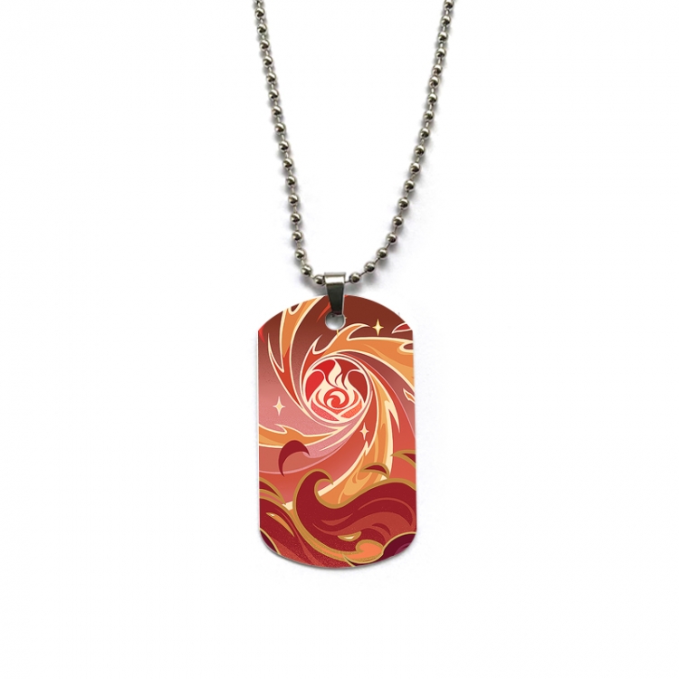 Genshin Impact Anime double-sided full color printed military brand necklace price for 5 pcs