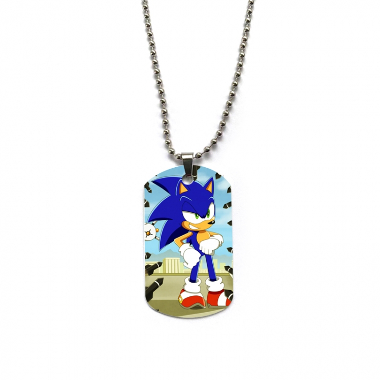 Sonic The Hedgehog Anime double-sided full color printed military brand necklace price for 5 pcs
