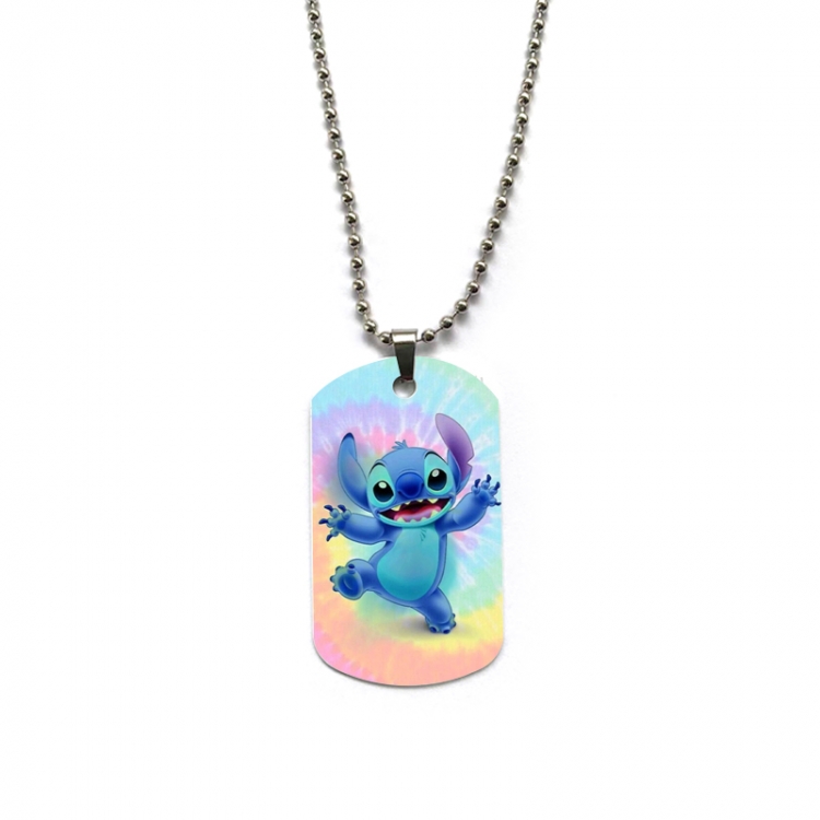  Lilo & Stitch Anime double-sided full color printed military brand necklace price for 5 pcs