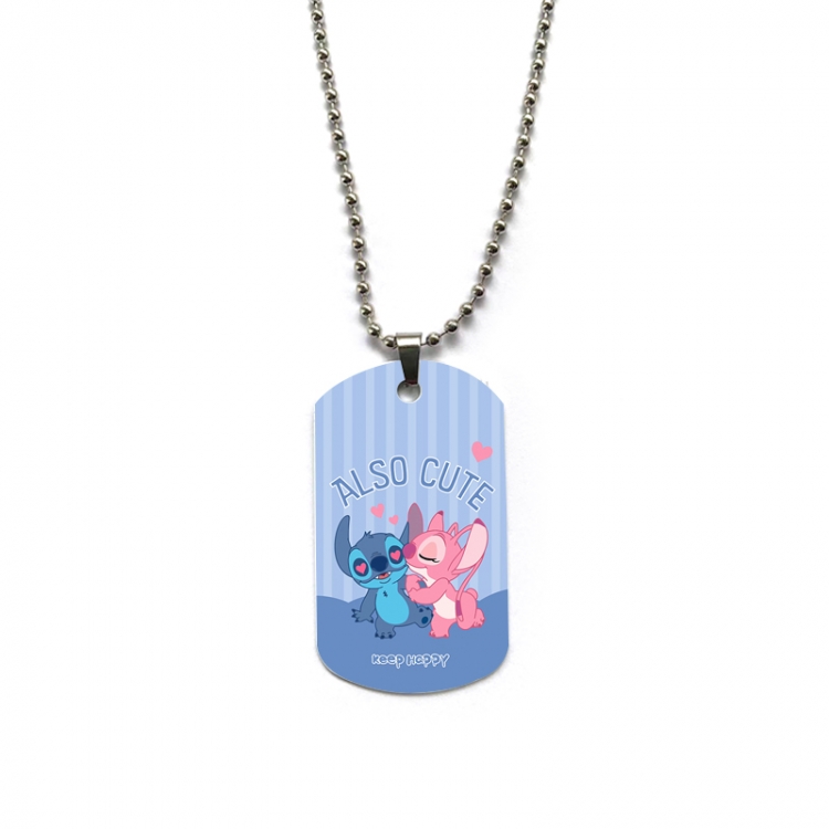  Lilo & Stitch Anime double-sided full color printed military brand necklace price for 5 pcs
