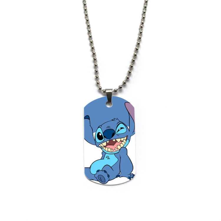  Lilo & Stitch Anime double-sided full color printed military brand necklace price for 5 pcs
