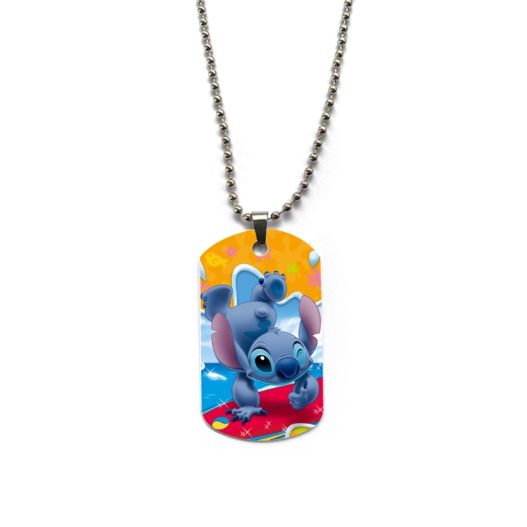 Lilo & Stitch Anime double-sided full color printed military brand necklace price for 5 pcs
