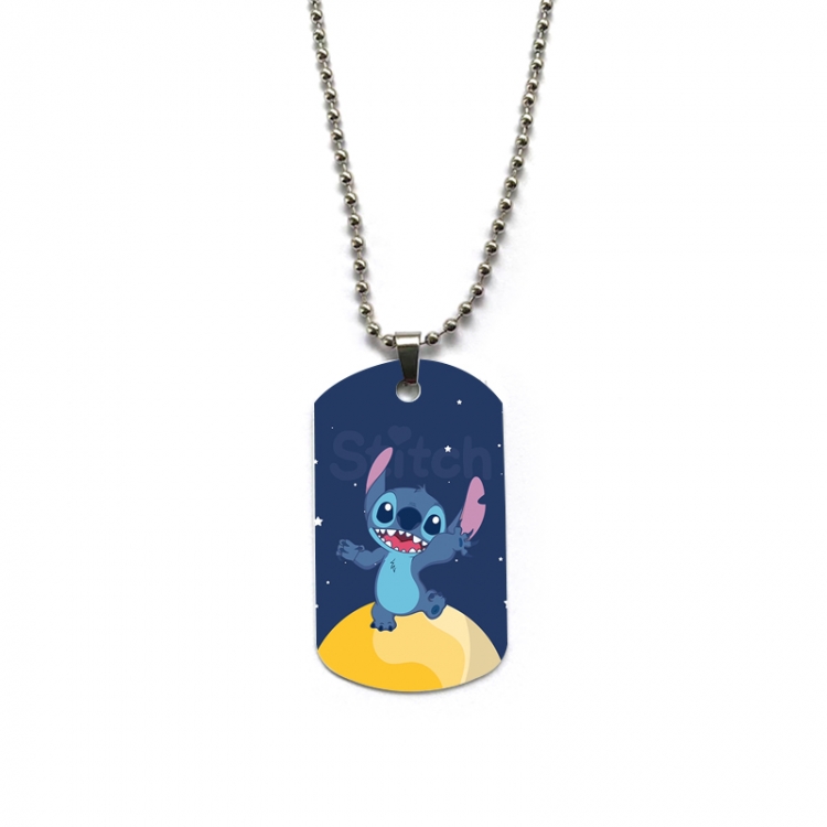  Lilo & Stitch Anime double-sided full color printed military brand necklace price for 5 pcs