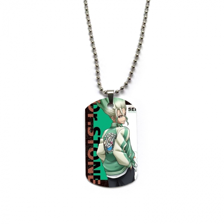 Dr.STONE Anime double-sided full color printed military brand necklace price for 5 pcs