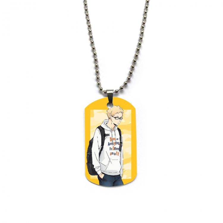 Haikyuu!! Anime double-sided full color printed military brand necklace price for 5 pcs