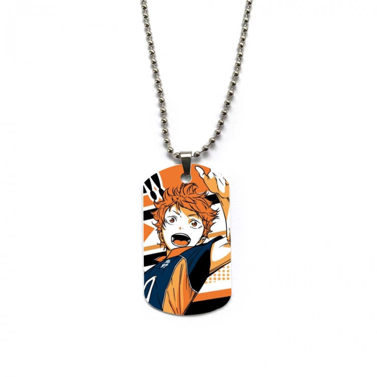 Haikyuu!! Anime double-sided full color printed military brand necklace price for 5 pcs