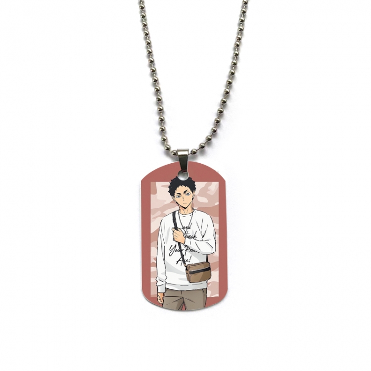 Haikyuu!! Anime double-sided full color printed military brand necklace price for 5 pcs