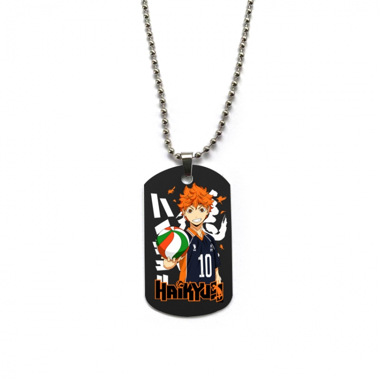 Haikyuu!! Anime double-sided full color printed military brand necklace price for 5 pcs
