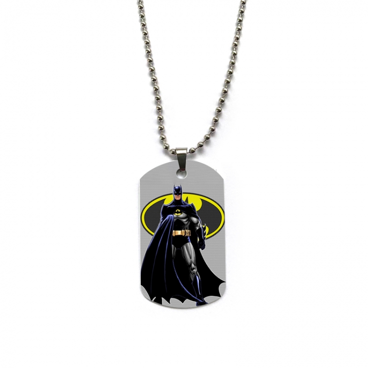 Batman Anime double-sided full color printed military brand necklace price for 5 pcs