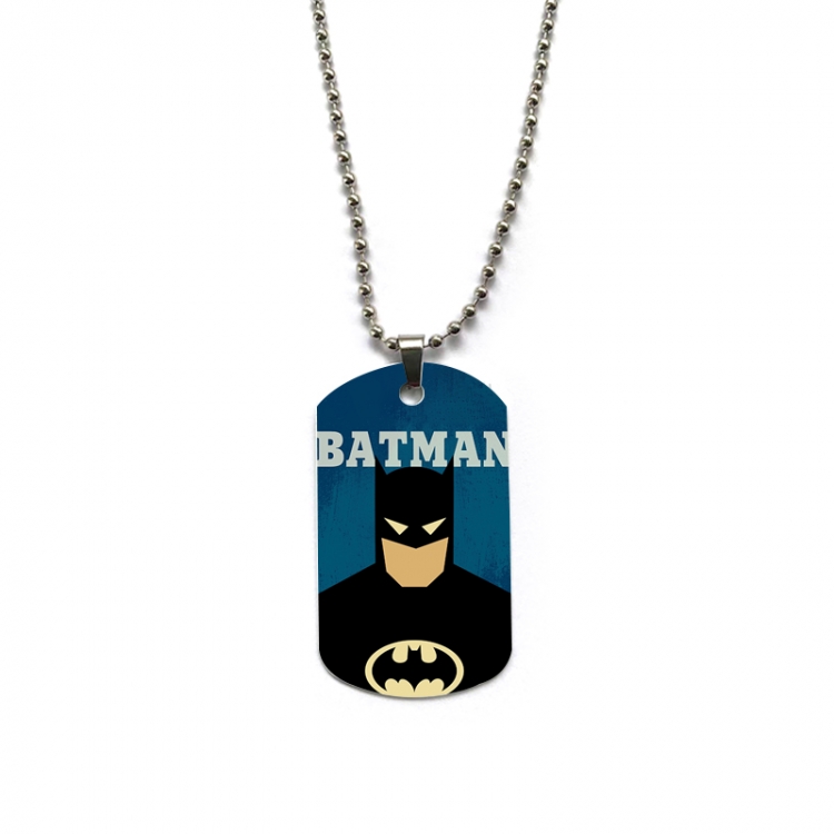 Batman Anime double-sided full color printed military brand necklace price for 5 pcs